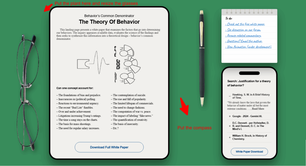 A digital flyer promoting a psychology theory book with a download button.